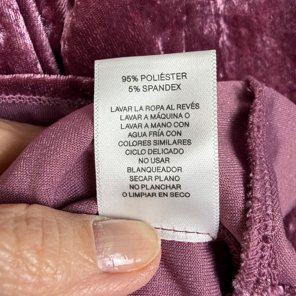 Valerie Stevens Crushed Velvet Bell Sleeve Top XL Boho Party Blouse Pink - Picture 6 of 10